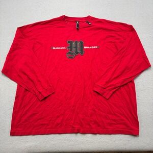 NEW Makaveli Branded Shirt Mens 3X Red Cotton Long Sleeve Hip Hop Streetwear